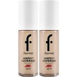 Prime Perfect Coverage Yüksek Pigmentli & Yarı Parlak Bitişli SPF15 Fondöten 130 Lıght Beıge (2 Paketi) - Option-1