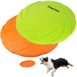Prime Pets Köpek Frizbileri, 2'li Paket, 17,7 cm Köpek Uçan Disk, Dayanıklı Köpek Oyuncakları, Su Havuzu Plaj için Doğal Kauçuk Yüzen Uçan Tabak, Turuncu ve Yeşil
