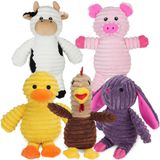 Prime Pets Peluş Hayvan Köpek Oyuncakları, 5 Paket, Doldurulmuş Köpek Gıcırtılı Oyuncaklar, Küçük Orta Büyük Köpekler için Ürün Çeşitliliği Değer Paketi Oyuncak, Köpek Chew Oyuncak, Sevimli Köpek