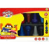 Prime Play Doh Parmak Mum Boya 12 Renk 1 Adet 11 mm Uç Kalınlığı ile Minik Ressamlar İçin Özel - -- - Option-1