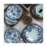 Prime Porselen Bleu Blanc 24 Parça 6 Kişilik Yemek Takımı 939016 - 1/100 Toz Ceviz