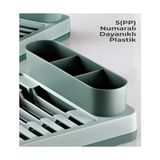 Prime Pratik Tezgah Üstü Bulaşıklık, Dayanıklı Plastik Tabaklık, 42X26X6 Cm, Çok Bölmeli Organizer (Yeşil) - Option-1