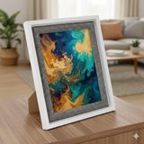Prime Premium Serisi 13 * 18 cm Ahşap Resim Çerçevesi Beyaz-Gri - -- - Option-1