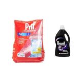 Prime Pril Duo Power Experts Kirece Karşı Etkili Bulaşık Makinesi Tuzu (1 x 2000 G) + Siyahlar Için Hassas Sıvı Çamaşır Deterjanı 4 L 1 Paket (1 x 4000 Ml) - Option-1
