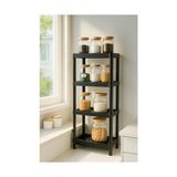 Prime Pro 4 Katlı Siyah Çok Amaçlı Raf Ünitesi – Banyo ve Mutfak Düzenleyici Raf & Organizer Siyah - 0,1 kg