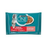 Prime Purına One Somonlu Kısırlaştırılmış Kediler Için Yaş Kedi Maması 85 Gram, 4 Adet - Option-1