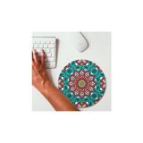 Prime Renkli Mandala Tasarımlı Yuvarlak Mouse Pad 20 x 20 cm - Option-1 - 0002 - Beyaz
