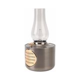 Prime Retro Gaz Lambası Şeklinde Dimmerli Işıklı Bluetooth Hoparlör Başucu Lambası Fonksiyonlu (Gümüş) - 01-Siyah