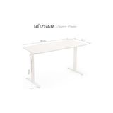Prime Rüzgar Çalışma Masası Beyaz (140X60) - Abanoz - Option-1
