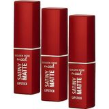 Prime Satiny Lipstick No:05 Burnt Blush - Mat Ruj (3 Paketi) - Option-1