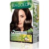 Prime Sea Color Amonyaksız, Vegan, Doğal, Besleyici Kalıcı Saç BOYASI%100 Beyaz Kapama (1 Paket 2 x 50 ml Boya & Oksidan) (Açık Kahve 5.0)