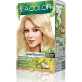 Prime Sea Color Amonyaksız, Vegan, Doğal, Besleyici Kalıcı Saç BOYASI%100 Beyaz Kapama (1 Paket 2 x 50 ml Boya & Oksidan) (Buğday Sarısı 9.0)
