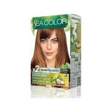 Prime Sea Color Amonyaksız, Vegan, Doğal, Besleyici Kalıcı Saç BOYASI%100 Beyaz Kapama (1 Paket 2 x 50 ml Boya & Oksidan) (Karamel 8.73)