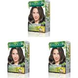 Prime Sea Color Amonyaksız, Vegan, Doğal, Besleyici Kalıcı Saç BOYASI%100 Beyaz Kapama (1 Paket 2 x 50 ml Boya & Oksidan) (Kumral 7.0) (3 Paketi)