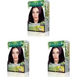 Prime Sea Color Amonyaksız, Vegan, Doğal, Besleyici Kalıcı Saç BOYASI%100 Beyaz Kapama (1 Paket 2 x 50 ml Boya & Oksidan) (Patlıcan Moru 3.66) (3 Paketi)