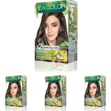 Prime Sea Color Amonyaksız, Vegan, Doğal, Besleyici Kalıcı Saç BOYASI%100 Beyaz Kapama (1 Paket 2 x 50 ml Boya & Oksidan) (Yoğun Küllü Açık Kumral 8.11) (4 Paketi)
