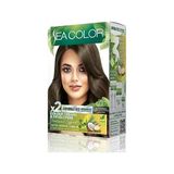 Prime Sea Color Amonyaksız, Vegan, Doğal, Besleyici Kalıcı Saç BOYASI%100 Beyaz Kapama (1 Paket 2 x 50 ml Boya & Oksidan) (Yoğun Küllü Kumral 7.11)