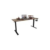 Prime Şeker Ofisi - Elektrikli Yüksekliği Ayarlanabilir Ergonomik Bilgisayar & Çalışma Masası - Tek Motorlu (2 Hafızalı) (Ceviz, 120 * 60) - Abanoz - Option-1