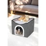 Prime Sevimli Katlanır Taşınabilir Çok Fonksiyonlu Kapalı Kedi Evi Yatağı Füme - Option-1
