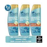 Prime &shoulders Dermaxpro Scalp & Hair Revitaliser Dökülme ve Kepek Karşıtı Şampuan Kafein ve Seramid ile 300ML 3lü Paket - Option-1