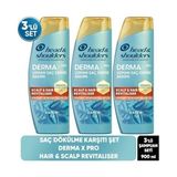 Prime &shoulders Dermaxpro Scalp & Hair Revitaliser Dökülme ve Kepek Karşıtı Şampuan Kafein ve Seramid ile 300ML 3lü Paket