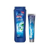 Prime Signal Diş Macunu Original 2 Haftada Daha Beyaz Dişler 75 ml X2 + Clear Men Kepeğe Karşı Etkili Şampuan Sport Menthol 600 ml - Option-1