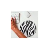 Prime Şık Zebra Desenli Yuvarlak Mouse Pad 20 x 20 cm - Option-1 - 0002 - Beyaz