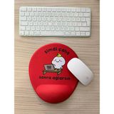 Prime Şimdi Çalış Sonra Ağlarsın Baskılı Bilek Destekli Oval Mouse Pad (Kırmızı) - Option-1 - 0002 - Beyaz