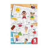 Prime Sinaticaret Yaz Aktiviteleri Dev Boyama Kağıdı Rulosu, 5 Metre x 45 Cm, Çocuklar Için Eğitici ve Eğlenceli Yaz Temalı Boyama Seti - -- - Option-1