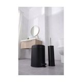 Prime Siyah 2'li Banyo Seti - Metal Çöp Kovası 3 Lt ve Wc Fırçası Takımı 7200 - 000-Siyah - Option-1