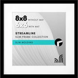 Prime Siyah 8x8 Resim Çerçevesi - Mat ile 6x6 Resim Çerçevesi Veya Mat Olmadan 8x8 Çerçeve Olarak Kullanın - Ince Kenarlıklı Kare Resim Çerçevesi, Kırılmaya Dayanıklı Cam ve Duvar Veya Masa - -- - Option-1