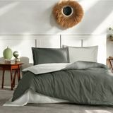 Prime Sleeks %100 Pamuk Çift Kişilik Nevresim Takımı 200X220CM, Lastikli Çarşaf, Colormix Pamuklu Yatak Örtüsü - Koyu Yeşil - 200 x 220 cm