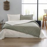 Prime Sleeks %100 Pamuk Çift Kişilik Nevresim Takımı 200X220CM, Lastikli Çarşaf, Colormix Pamuklu Yatak Örtüsü - Krem - Haki - 200 x 220 cm