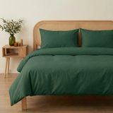 Prime Sleeks Çift Kişilik %100 Pamuk Nevresim Takımı 200 x 220 Cm, Lastikli Çarşaflı Set, Zümrüt Yeşili