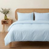 Prime Sleeks Tek Kişilik %100 Pamuk Nevresim Takımı 160 x 220 Cm, Lastikli Çarşaflı Set, Buz Mavisi
