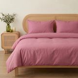 Prime Sleeks Tek Kişilik %100 Pamuk Nevresim Takımı 160 x 220 Cm, Lastikli Çarşaflı Set, Gül Kurusu