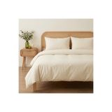 Prime Sleeks Tek Kişilik %100 Pamuk Nevresim Takımı 160 x 220 Cm, Lastikli Çarşaflı Set, Krem