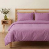 Prime Sleeks Tek Kişilik %100 Pamuk Nevresim Takımı 160 x 220 Cm, Lastikli Çarşaflı Set, Lila