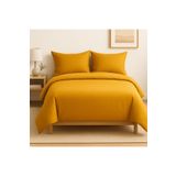 Prime Sleeks Tek Kişilik %100 Pamuk Nevresim Takımı 160x220 cm , Lastikli Çarşaflı Set, Hardal Sarısı