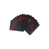 Prime Spelt Iskambil Kağıdı Destesi Oyun Kartları Su Geçirmez Pvc Parlak Siyah Deste 8,7cm x 5,7cm 54'lü (Kırmızı) - Option-1