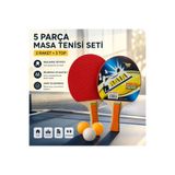 PRIME SPORTS Masa Tenisi Seti 5 Parça | 2 Masa Tenisi Raketi + 3 Top | Başlangıç Seviye Pinpon Raket Seti