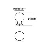 Prime Tek Delikli Kulp 30 mm Antik Renk - 1BW-Beyaz - Ahşap