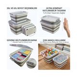 Prime Tekerlekli Katlanabilir Saklama Kutusu, Kilitli Kapaklı, 30L ve 65L Seçeneği, Çok Amaçlı Organizasyon Konteyneri (30 Lt)