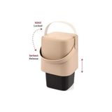 Prime Tutma Saplı Iç Kovalı Tezgah Üstü Mutfak Çöp Kovası, 4 Litre, Kilitli Kapak, Click Kapak, 20X20X22 cm (Krem, 4 Litre) - 000-Siyah - Option-1
