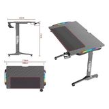 Prime Twısted Mınds T Desıgn TM-T-1060-RGB Karbon Fiber E-Spor Oyuncu Masası - Abanoz - Option-1