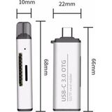 Prime , Type-C Portlu Telefon, Tablet, Bilgisayar, Uyumlu Type-C To USB 3.0 Sd Micro Sd Kart Okuyucu 3 Portlu Çevirici Dönüştürücü Hub Adaptör - Option-1