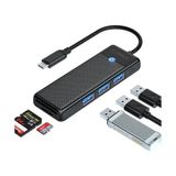 Prime Type-C To 3.0 Tf Sd Kart Okuyucu 3 Portlu USB 3.0 Çoklayıcı Adaptör Siyah - Option-1