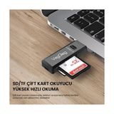Prime USB 2.0 Sd ve Micro Sd Hafıza Kart Okuyucu Siyah - Option-1