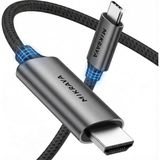 Prime USB C HDMI Kablo (4K@60Hz,2K@120Hz,1080P@165Hz) Hdr Hdcp Type C To HDMI 2.0 , 15/16/17 Pro, MacBook iPad Pro/air, S25 ile Uyumlu (2 Metre) - Option-1 - Ahşap
