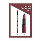 Prime Velvet Lipstick No: 16 ve No: 203 Ruj ve Dudak Kalemi Seti - Option-1